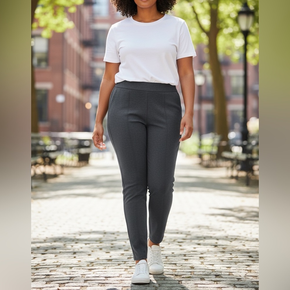 Women's Black Ponte Knit Pull-On Pants TR1 0326